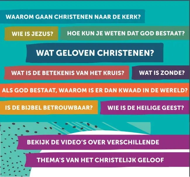Vragen als: Wat geloven christenen? Wie is Jezus? Is de Bijbel betrouwbaar? Bekijk de video's over verschillende thema's van het christelijk geloof.